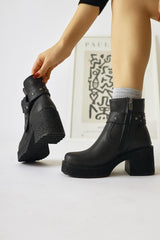 Maylin Black Studded Belt Detailed Boots