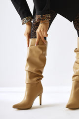 Merin Nud Pointed Toe Thin Heeled Gusseted Boots