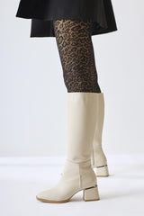 Miami Beige Flat Toe Boots