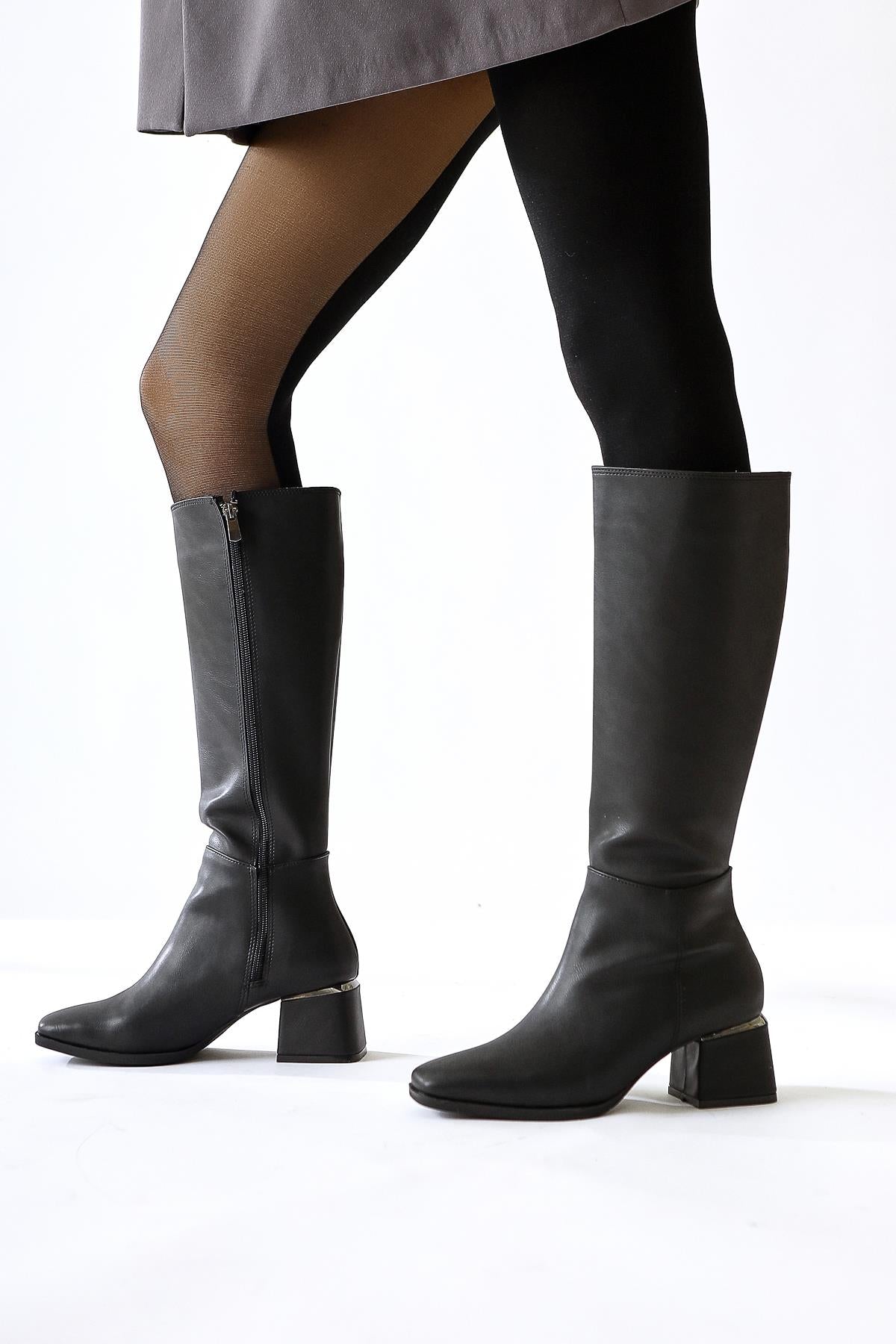 Miami Black Flat Toe Boots