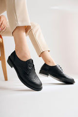 Mitzie Black Lace-Up Oxford Shoes