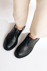 Mitzie Black Lace-Up Oxford Shoes