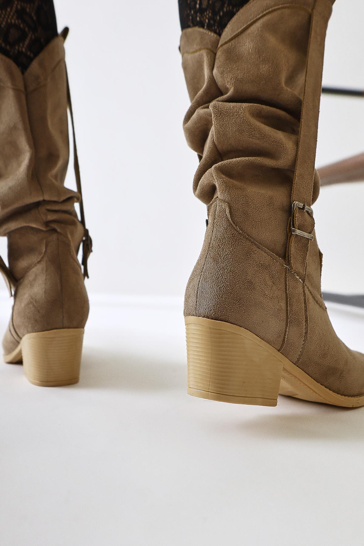 Nare Mink Suede Gusseted Pointed Toe Boots