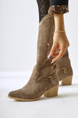 Nare Mink Suede Gusseted Pointed Toe Boots