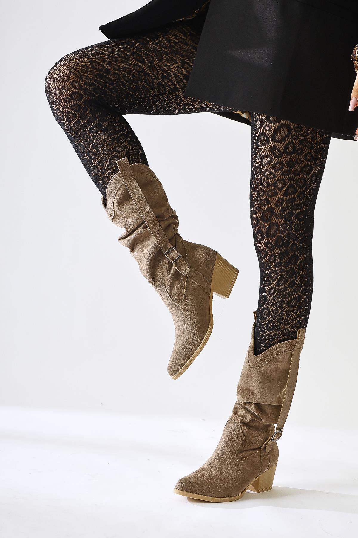 Nare Mink Suede Gusseted Pointed Toe Boots