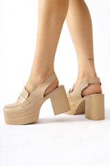 Neval Nud Platform Heel Decollete Casual Shoes