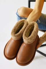 Rahela Tan Oval Toe Waterproof Fur Lined Boots