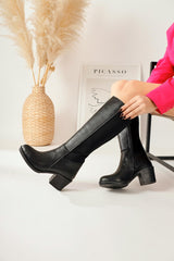 Sesen Black Diving Fabric Detailed Flexible Ankle Boots