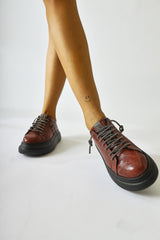 Shake Claret Red Stone Detailed Sneakers (Shiny Laces Gift)