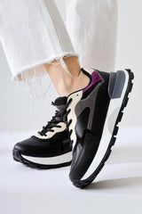 Sin Black Suede Lace-Up High Heel Sneakers