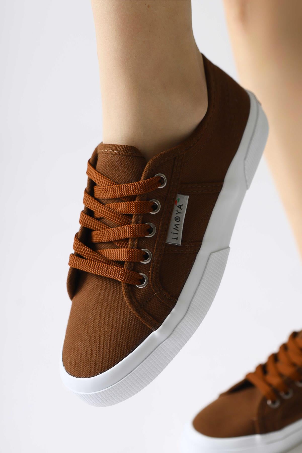 Timon Brown Comfortable Sole Linen Sneakers